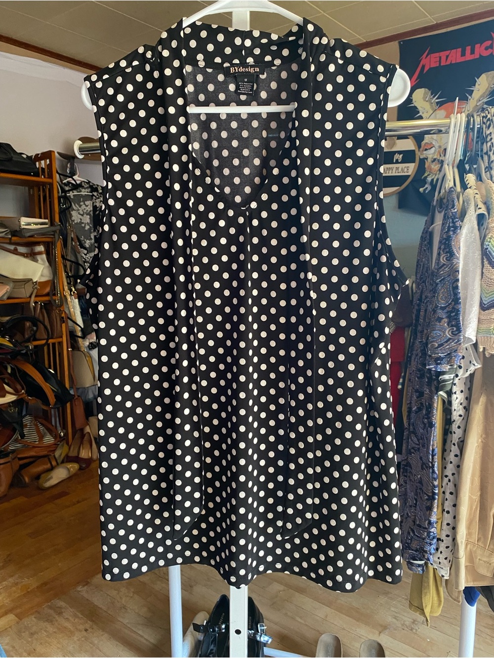 BYdesign Black & White Polka Dot Sleeveless Camisole